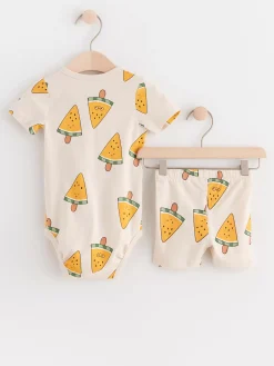 Set>Lindex Set Med Omlottbody Och Cykelbyxa Light Beige