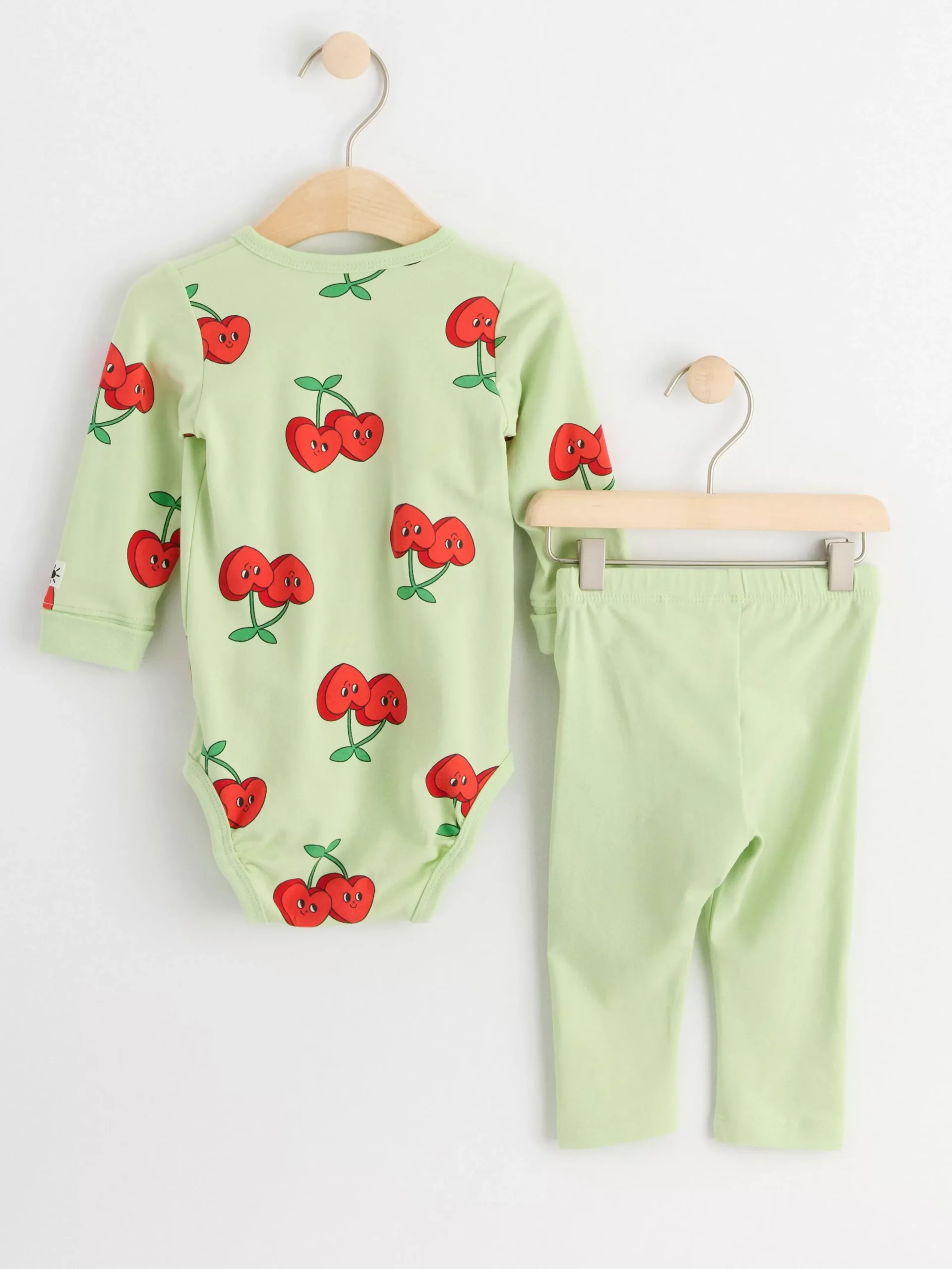 Set>Lindex Set Med Omlottbody Och Leggings Light Green