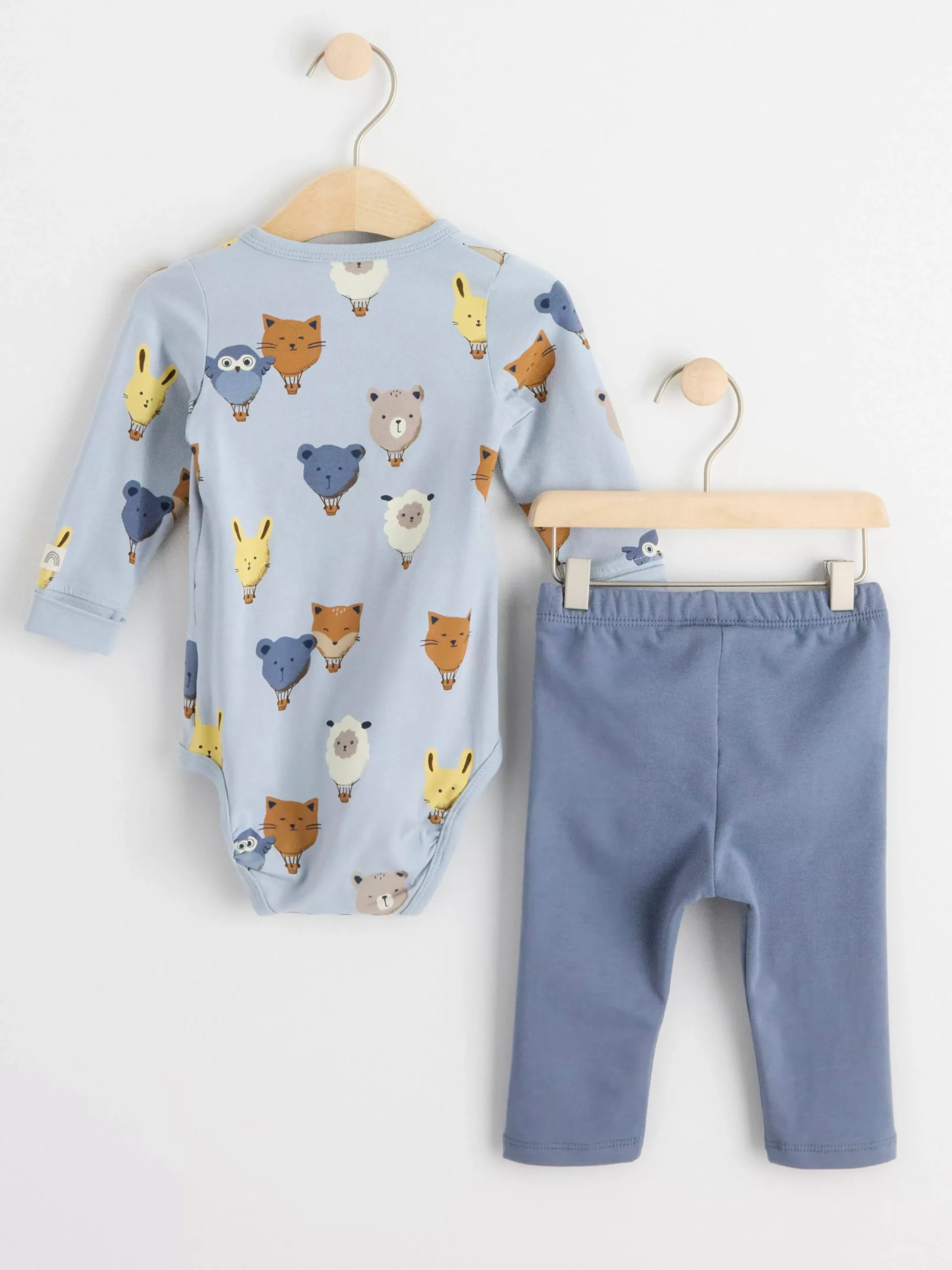 Set>Lindex Set Med Omlottbody Och Leggings Light Dusty Blue