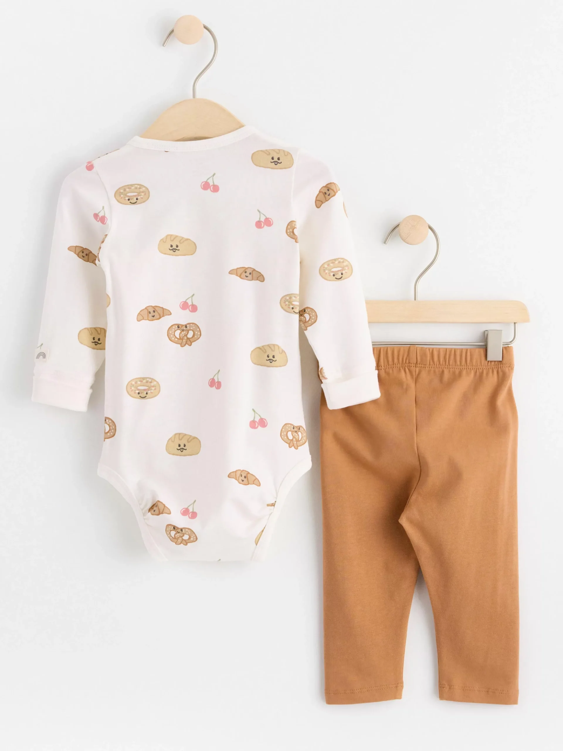 Set>Lindex Set Med Omlottbody Och Leggings Light Dusty White