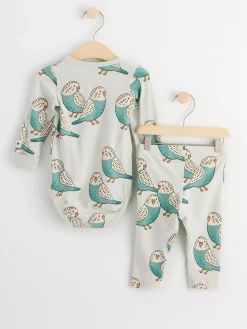 Set>Lindex Set Med Omlottbody Och Leggings Light Aqua