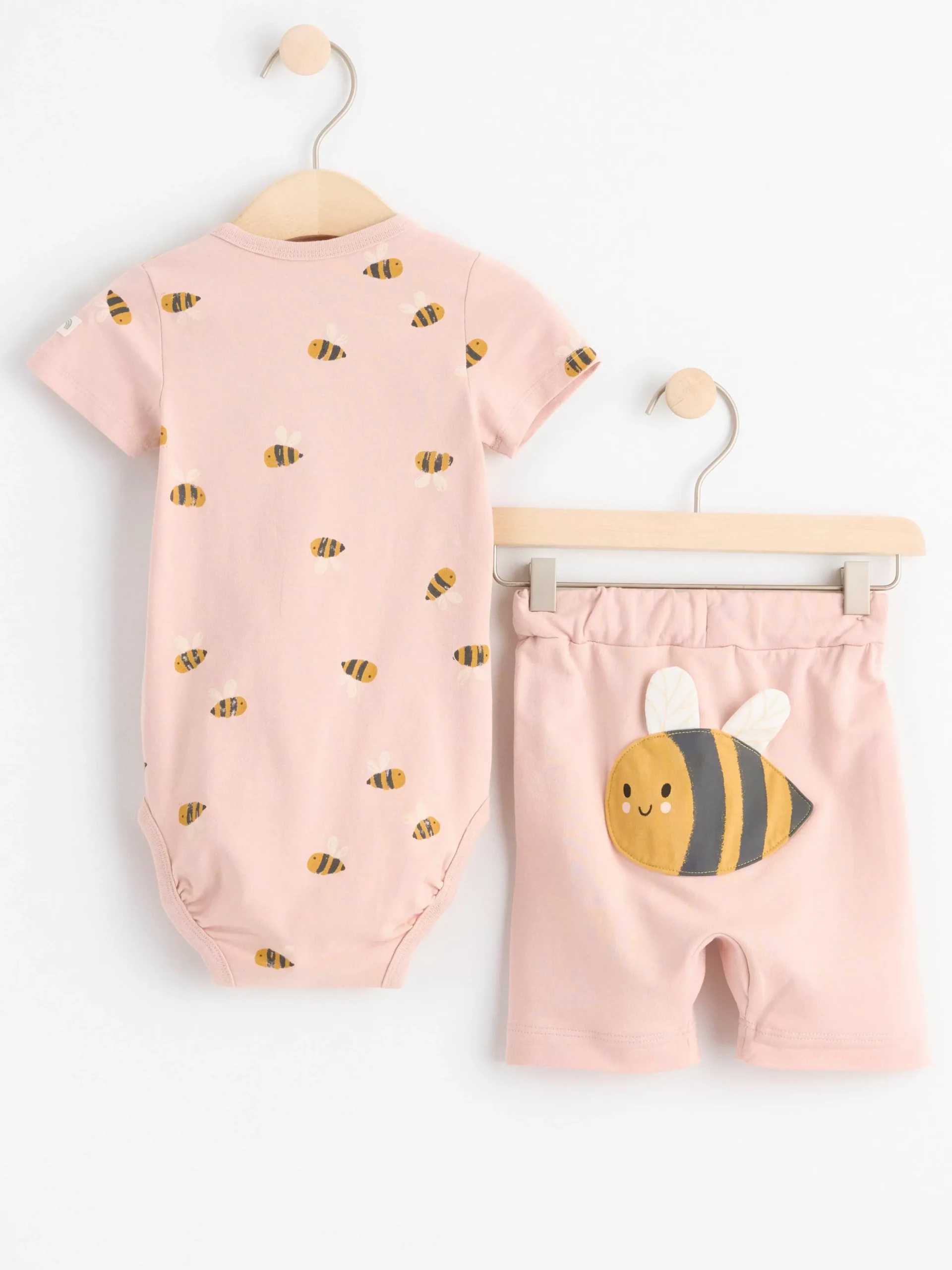 Set>Lindex Set Med Omlottbody Och Shorts Light Dusty Pink