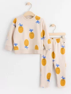 Set>Lindex Set Med Sweatshirt Och Leggings Med Ananaser Light Beige