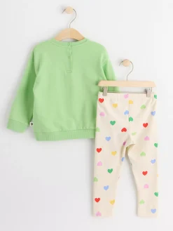 Set>Lindex Set Med Sweatshirt Och Leggings Green
