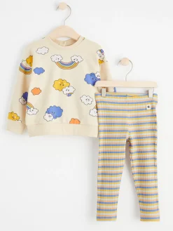 Set>Lindex Set Med Sweatshirt Och Leggings Light Yellow