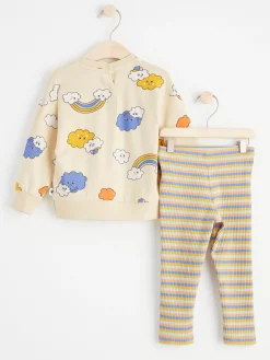 Set>Lindex Set Med Sweatshirt Och Leggings Light Yellow