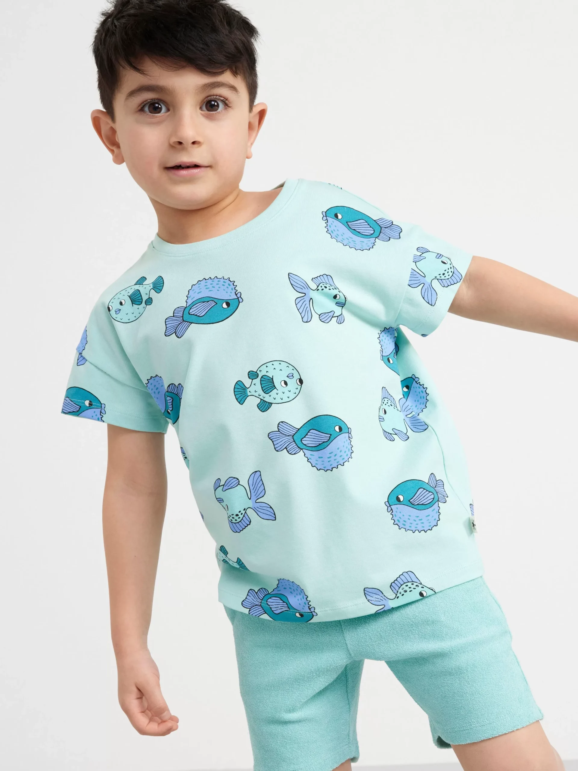 Toppar & T-Shirts>Lindex Set Med Topp Och Frotteshorts Light Dusty Turquoise