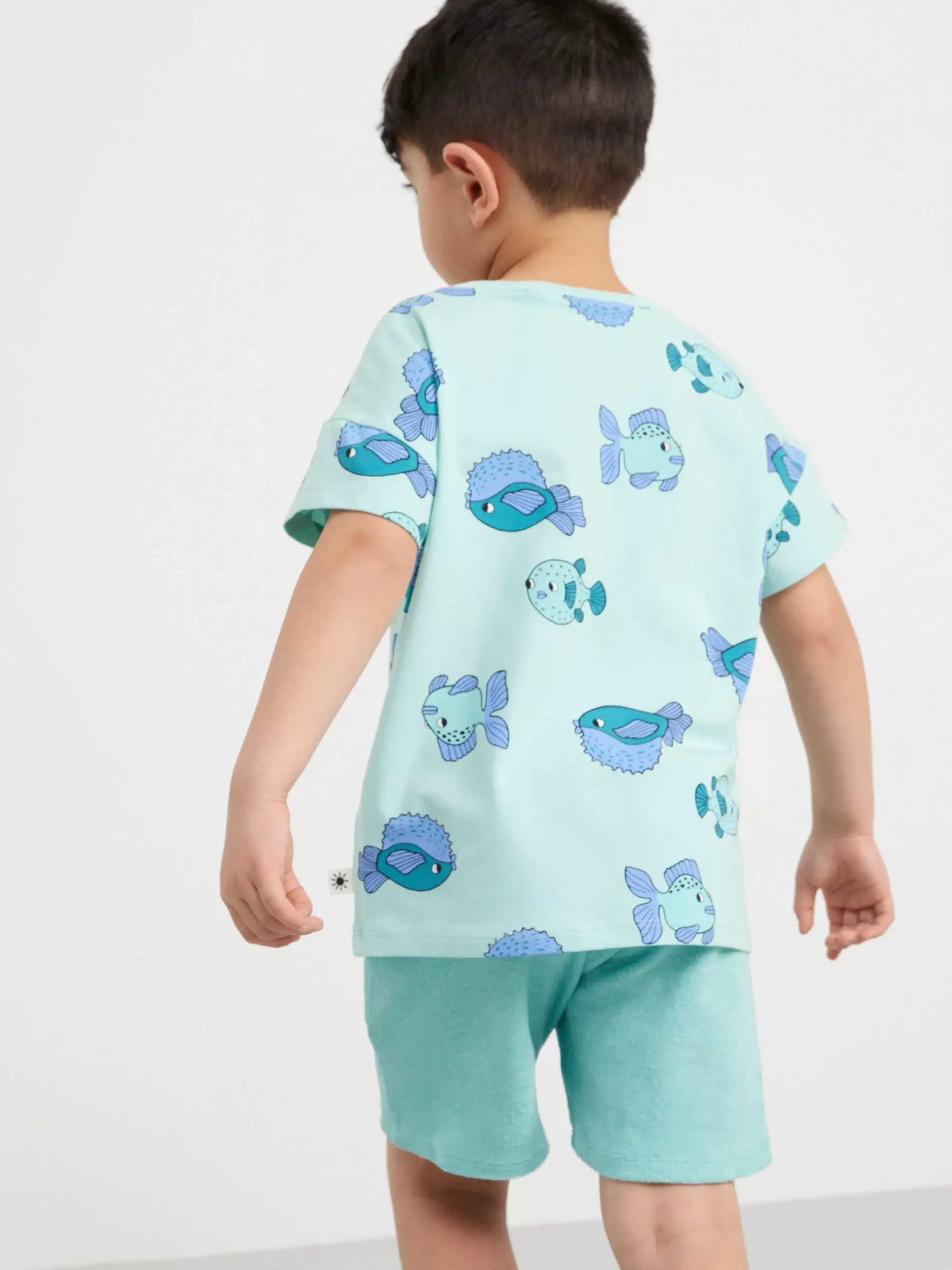 Toppar & T-Shirts>Lindex Set Med Topp Och Frotteshorts Light Dusty Turquoise