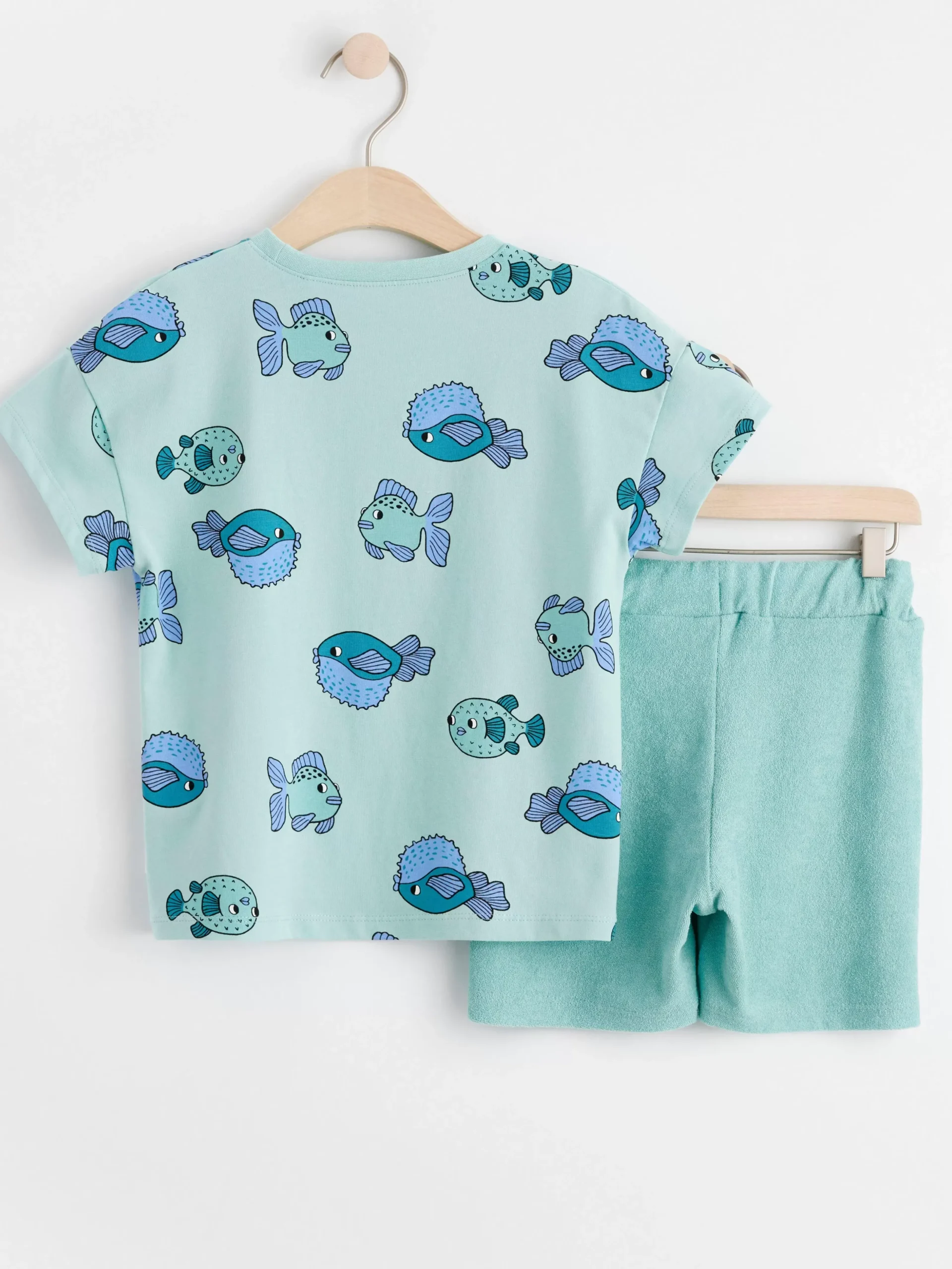 Toppar & T-Shirts>Lindex Set Med Topp Och Frotteshorts Light Dusty Turquoise
