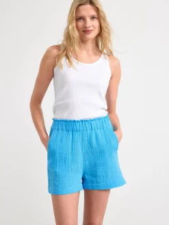 Shorts & Cykelbyxor>Lindex Shorts I Bomullsvav Light Dusty Blue
