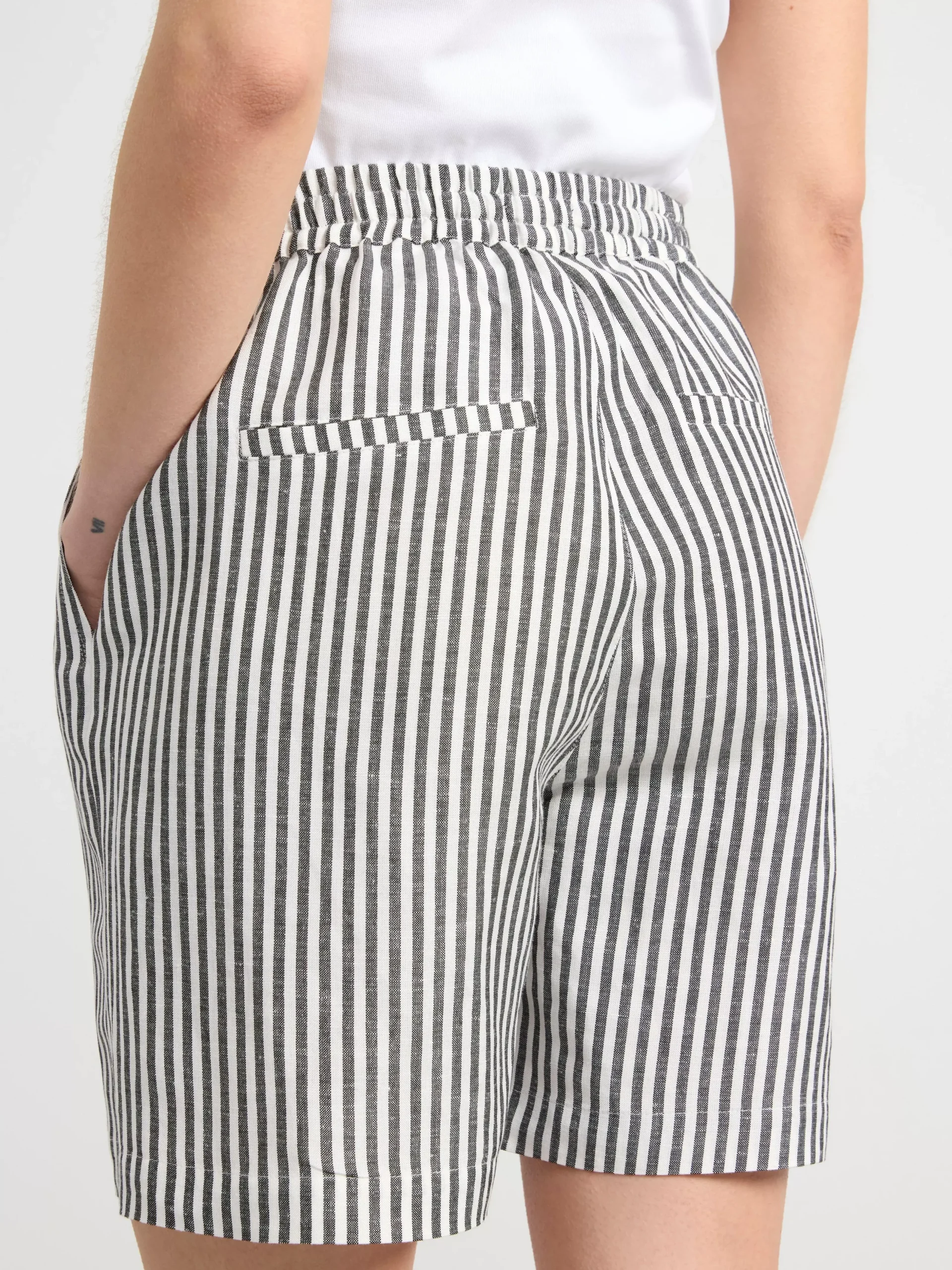 Shorts & Cykelbyxor>Lindex Shorts I Linneblandning Off White