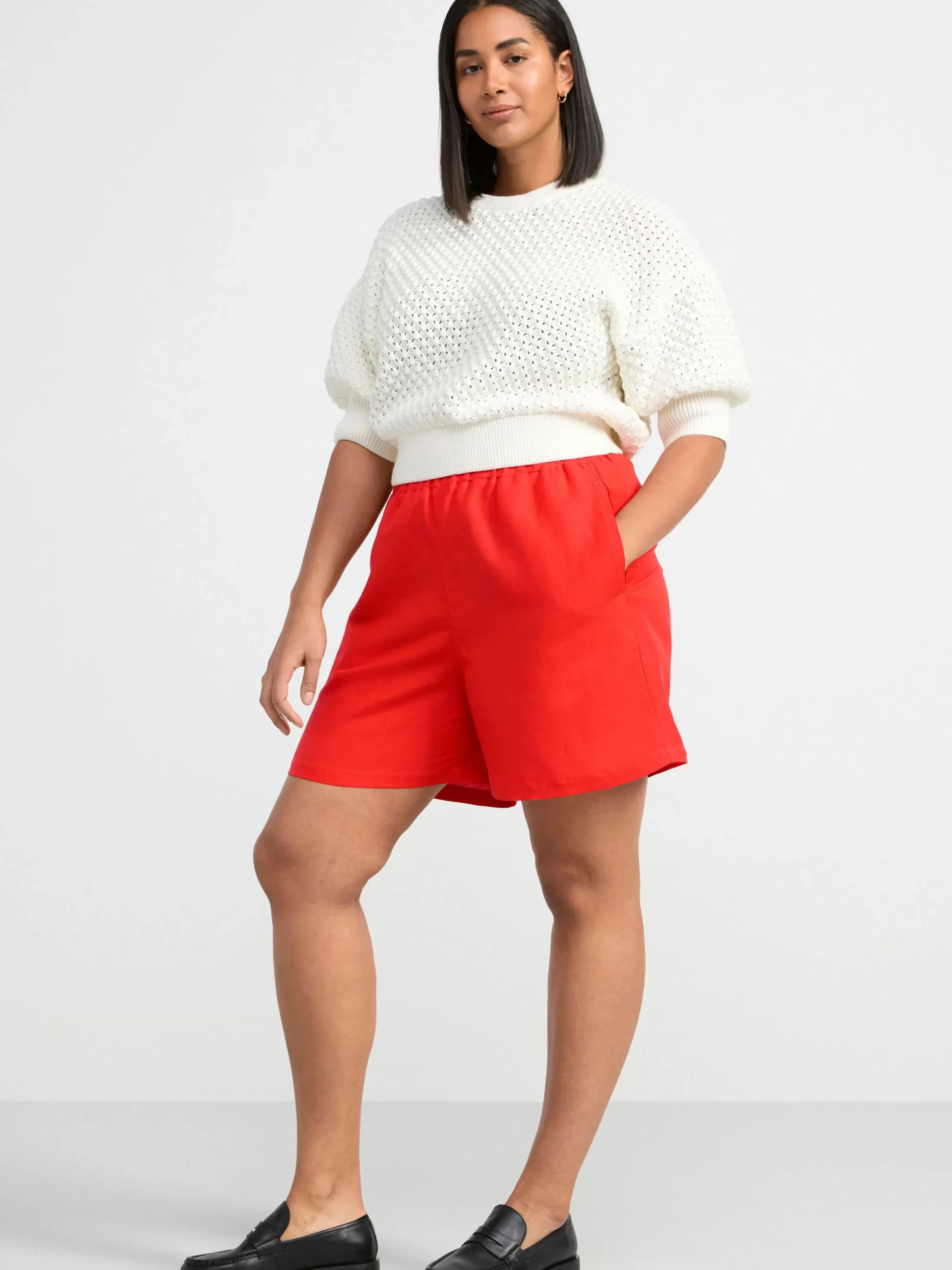 Shorts & Cykelbyxor>Lindex Shorts I Linneblandning Strong Red