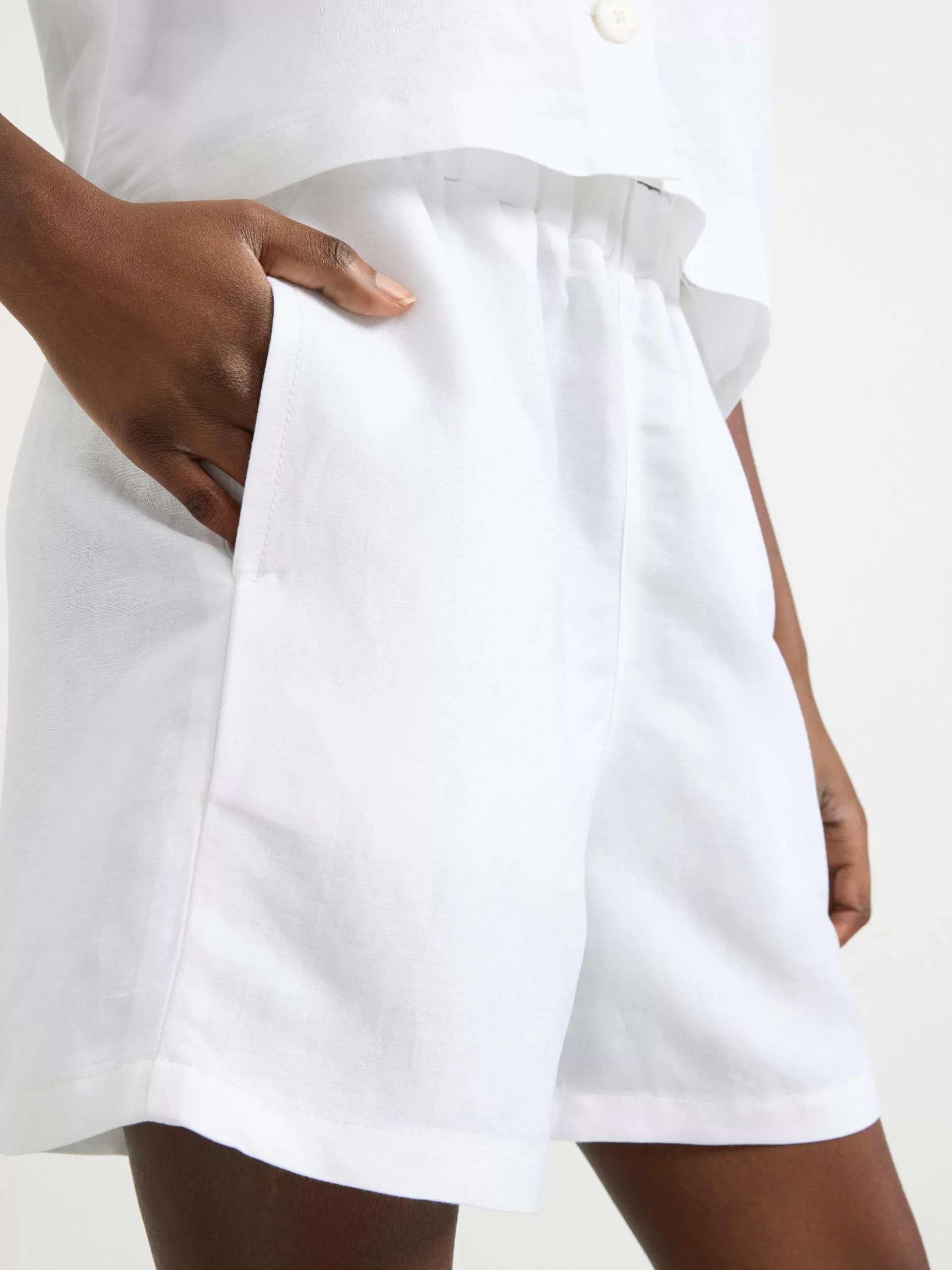 Shorts & Cykelbyxor>Lindex Shorts I Linneblandning White