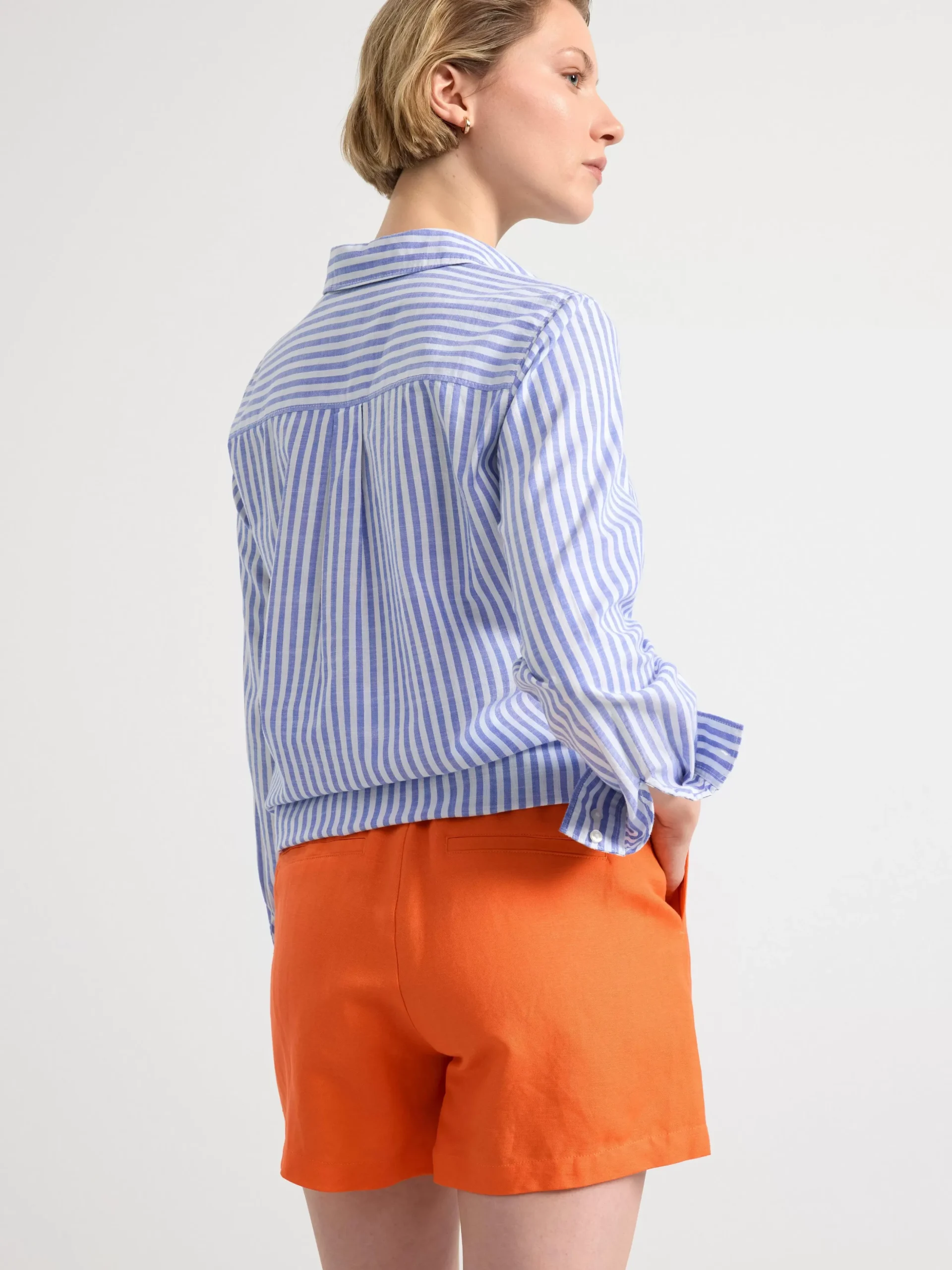 Shorts & Cykelbyxor>Lindex Shorts I Linneblandning Orange