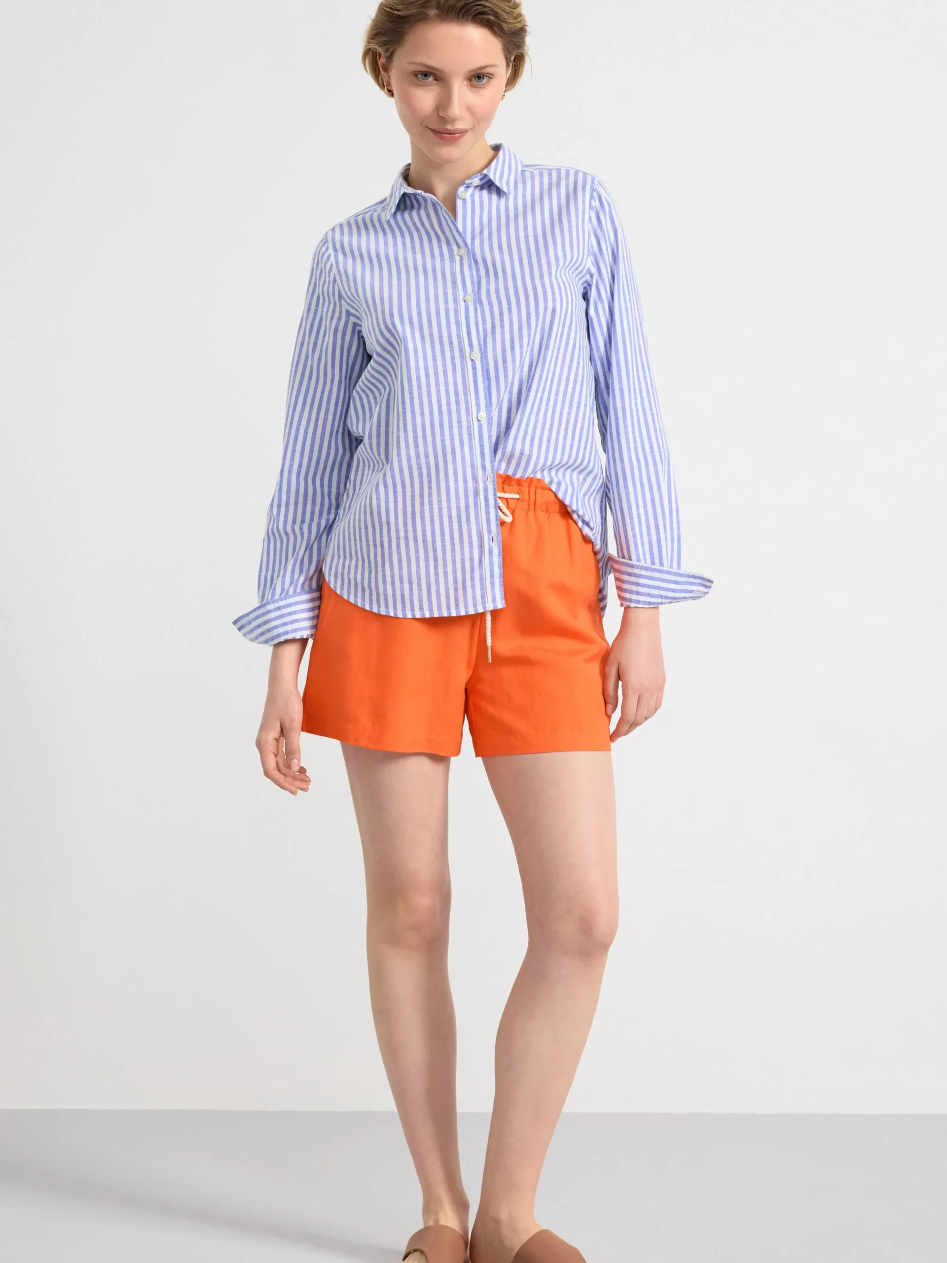 Shorts & Cykelbyxor>Lindex Shorts I Linneblandning Orange