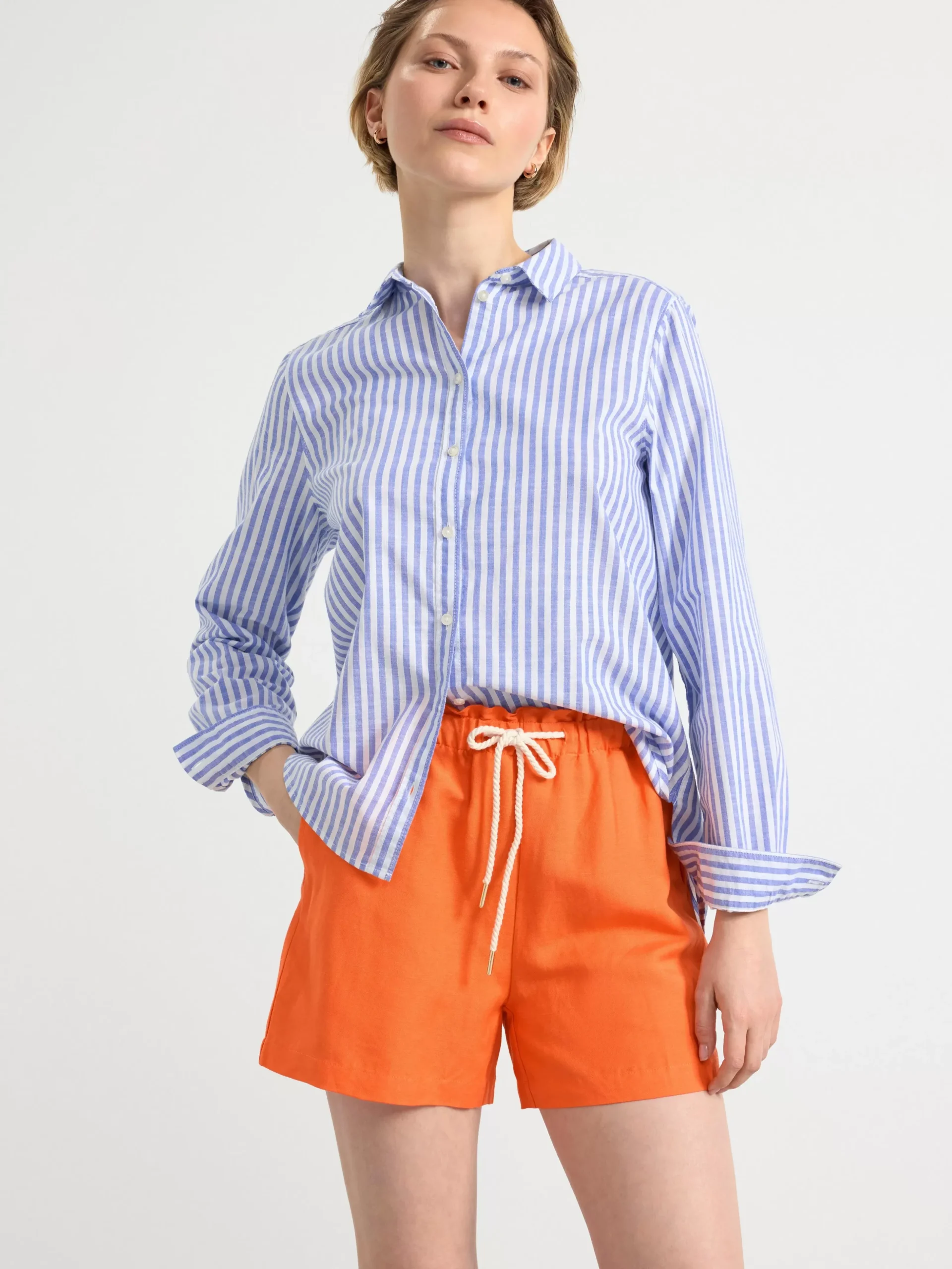 Shorts & Cykelbyxor>Lindex Shorts I Linneblandning Orange