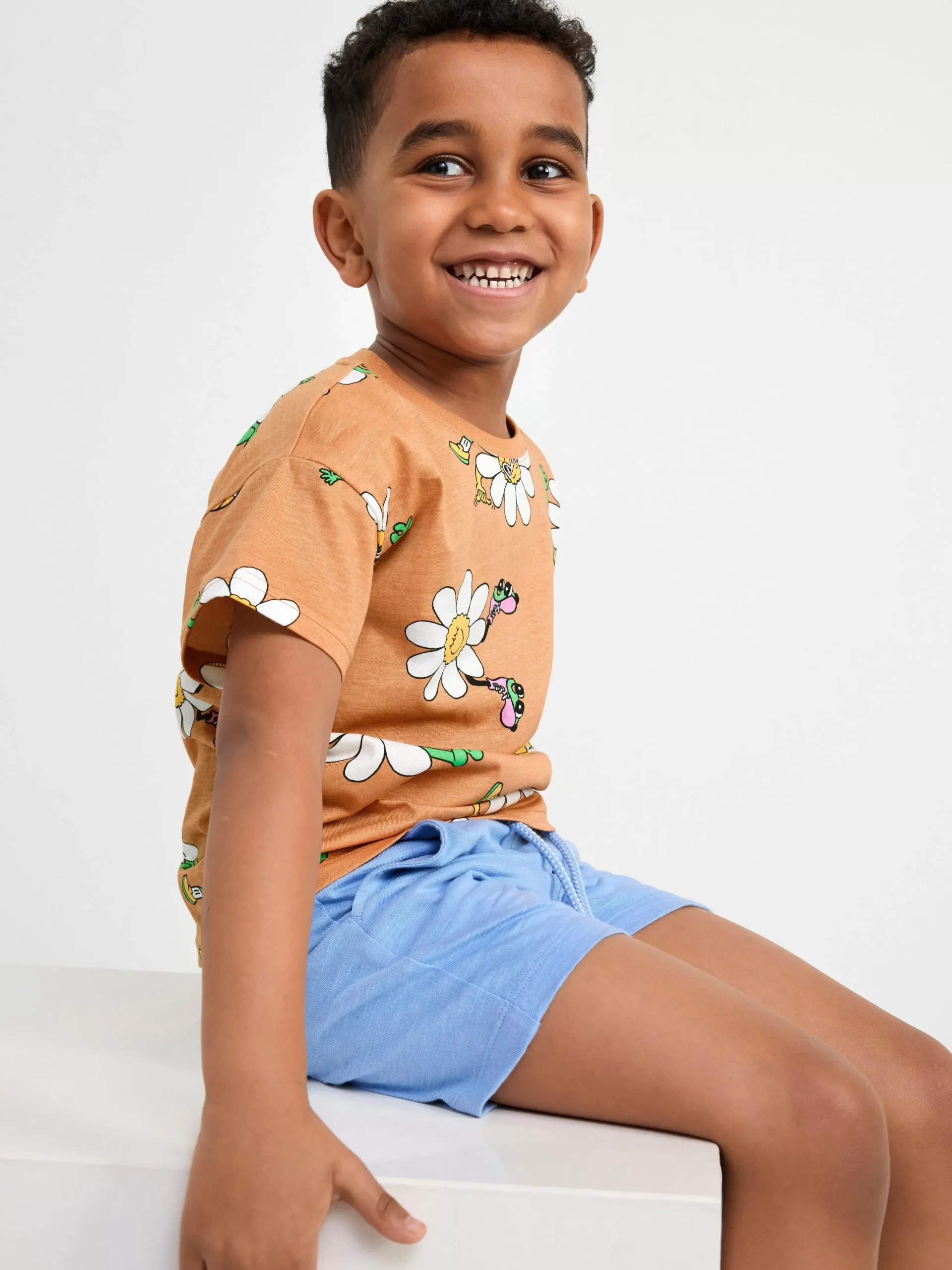 Byxor & Leggings>Lindex Shorts I Slubtrika Lt Dusty Blue