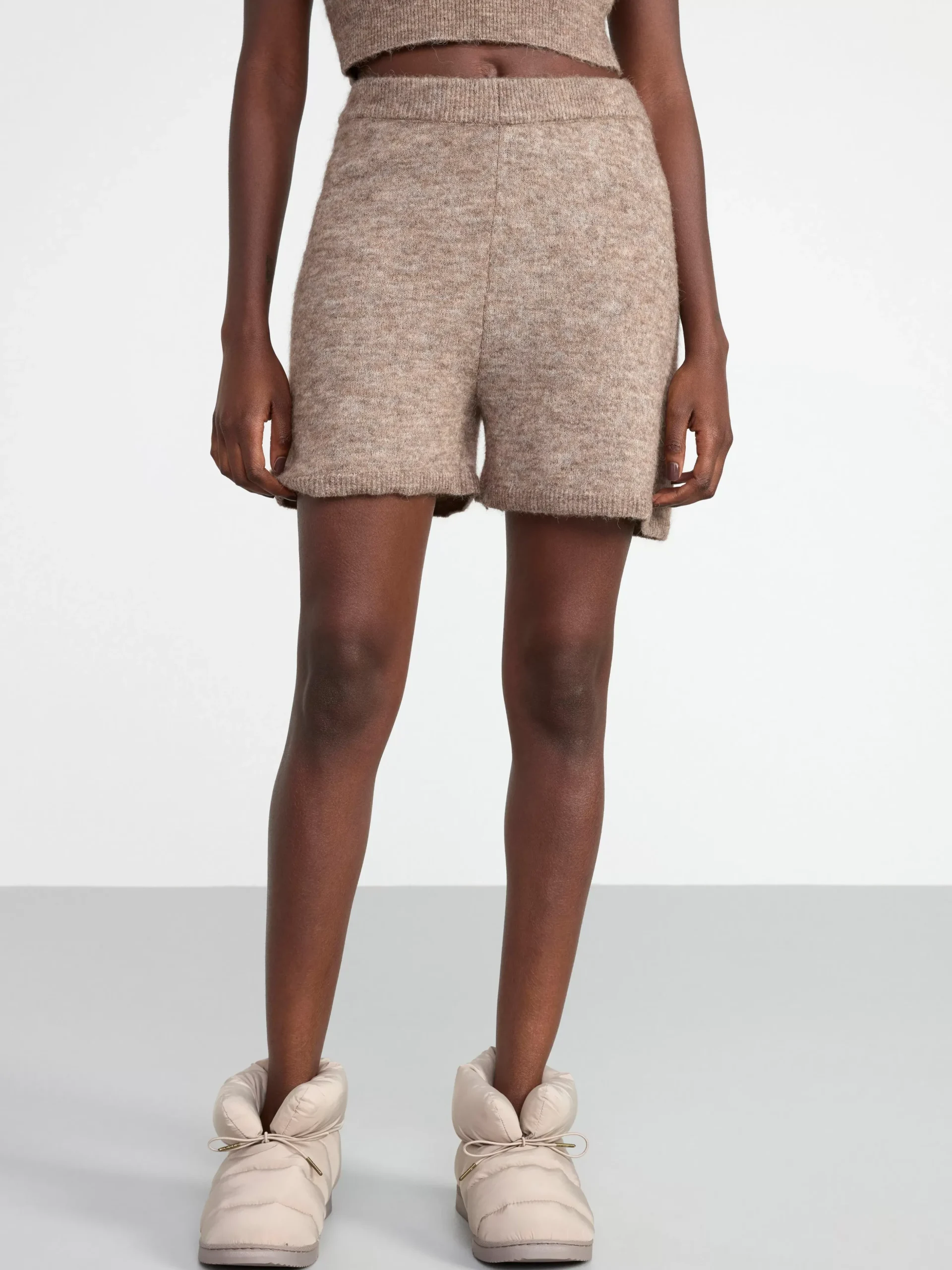Nattplagg>Lindex Shorts I Ullblandning Brown Melange