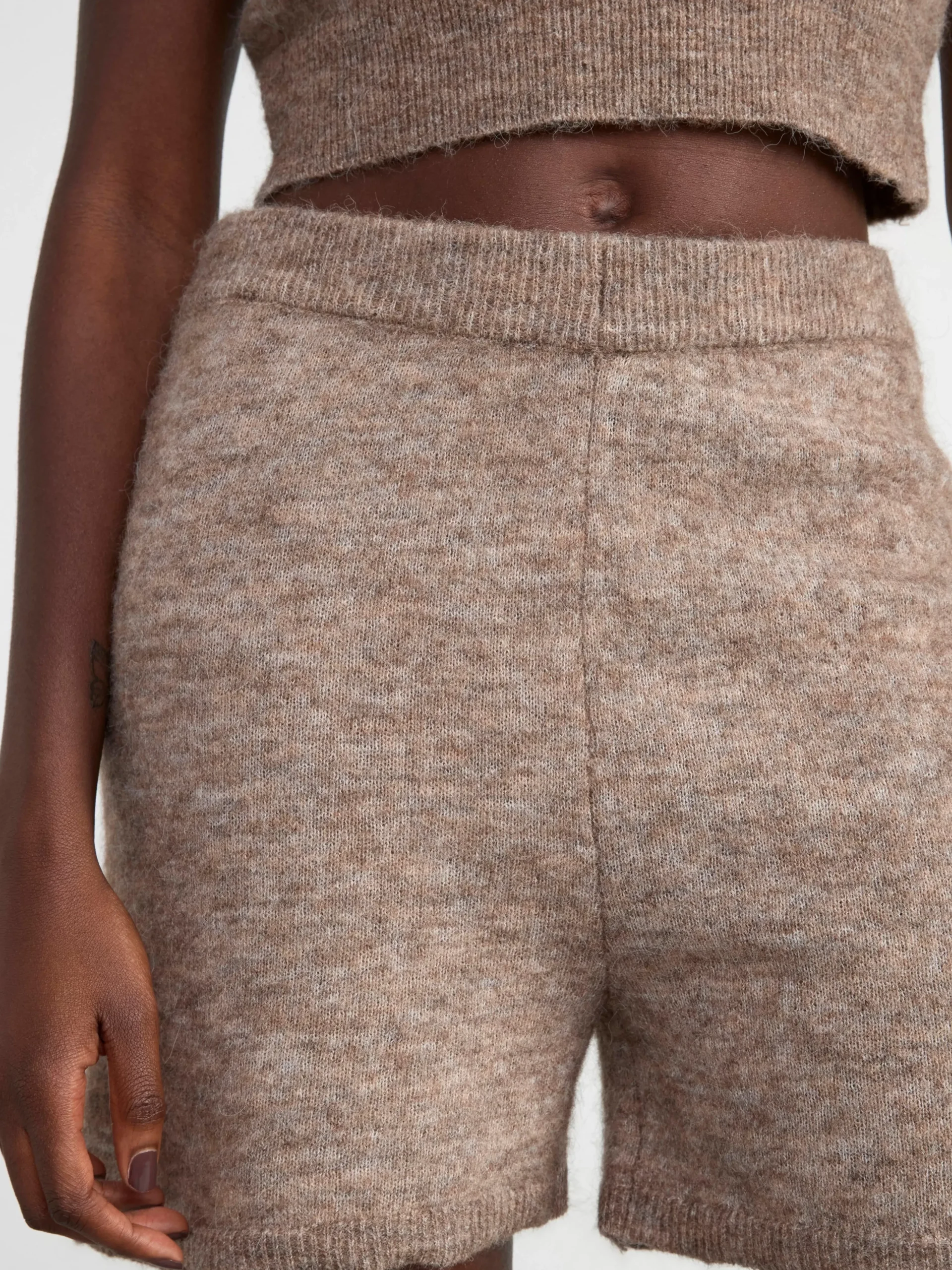 Nattplagg>Lindex Shorts I Ullblandning Brown Melange