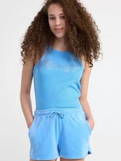 Byxor & Leggings>Lindex Shorts I Velour Light Dusty Blue