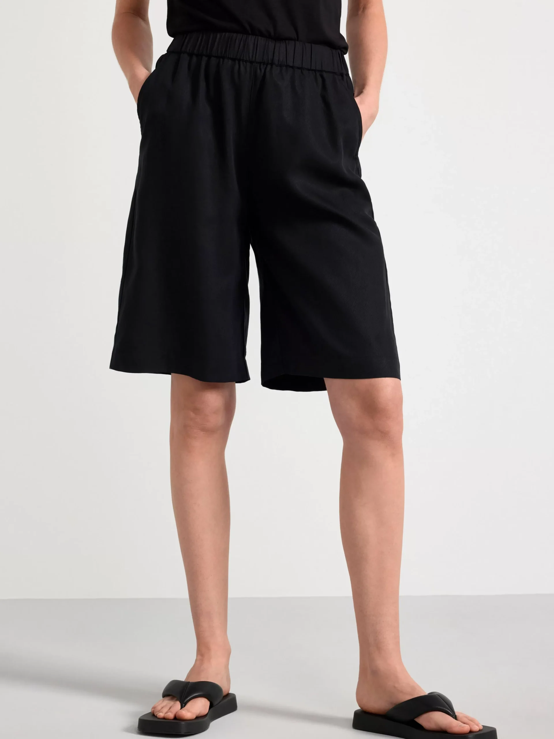 Shorts & Cykelbyxor>Lindex Shorts Med Hog Midja Black
