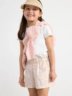 Byxor & Leggings>Lindex Shorts Med Hog Midja, Avsmalnade Ben Och Midja I Paperbag-Stil Sky Lilac