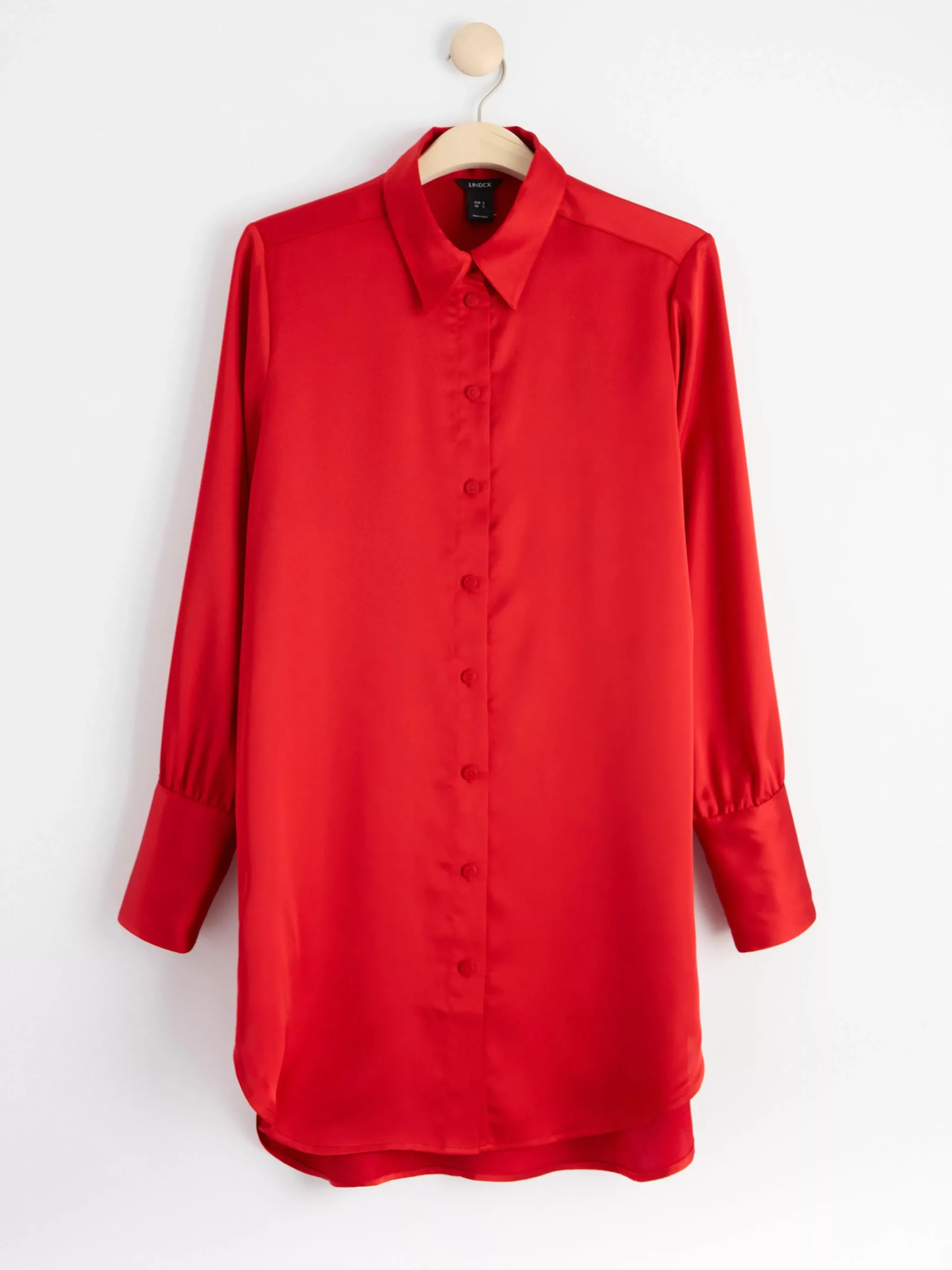 Blusar & Skjortor>Lindex Skjorta I Satin Dark Red