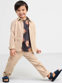 Tröjor & Cardigans>Lindex Skjortjacka I Twill Beige
