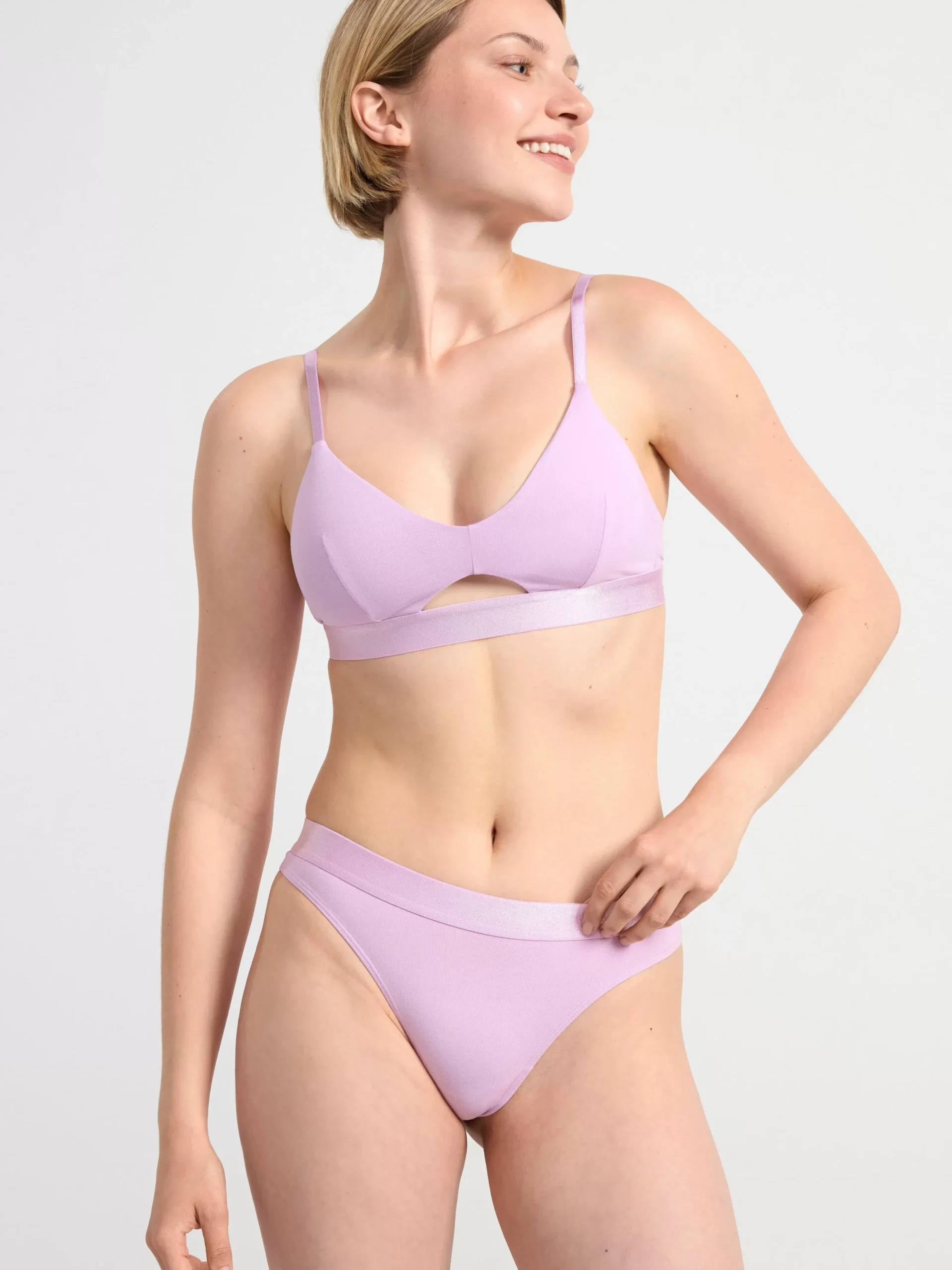 Bh>Lindex Soft Bh Med Cut-Out Detalj Light Lilac