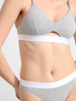 Bh>Lindex Soft Bh Med Cut-Out Detalj Light Grey Melange