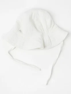 Nyfodd>Lindex Solhatt I Krinklad Bomull Light Dusty White