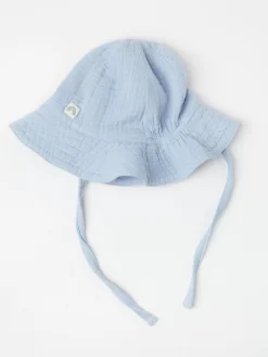 Nyfodd>Lindex Solhatt I Krinklad Bomull Light Dusty Blue