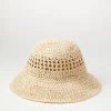 Accessoarer>Lindex Solhatt Med Halmonster Beige