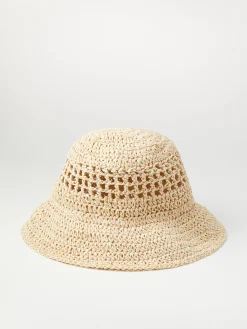 Accessoarer>Lindex Solhatt Med Halmonster Beige