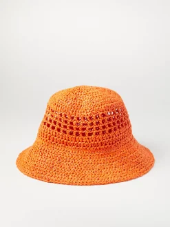 Accessoarer>Lindex Solhatt Med Halmonster Orange