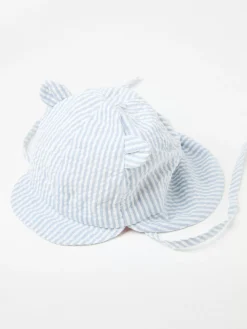 Nyfodd>Lindex Solhatt Med Knytband Light Dusty Blue