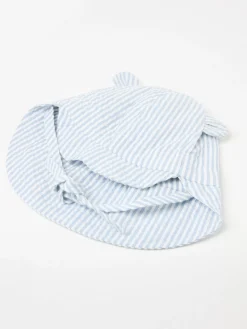 Nyfodd>Lindex Solhatt Med Knytband Light Dusty Blue