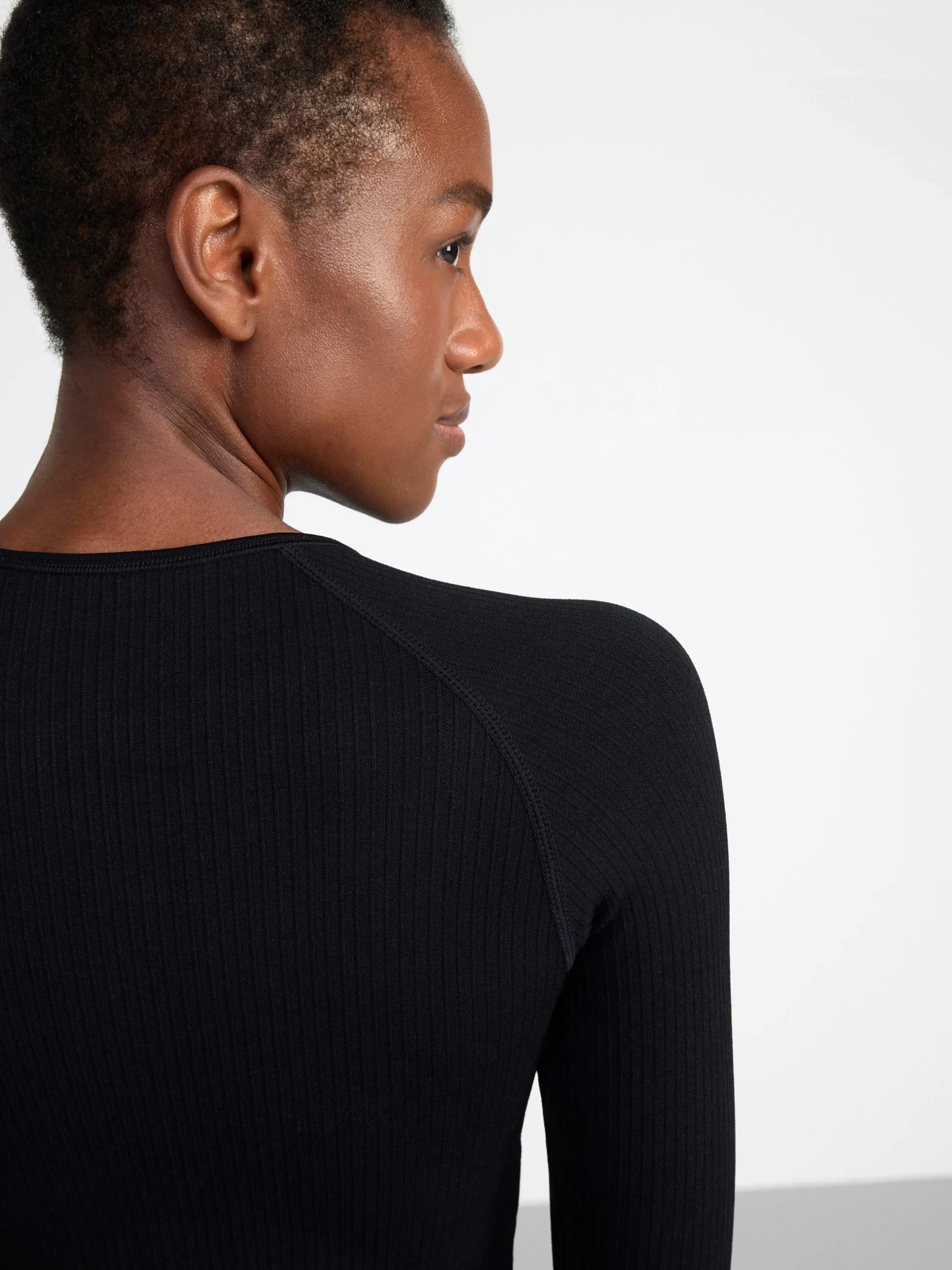Träningskläder>Lindex Somlos Ribbad Och Croppad Sporttopp Black