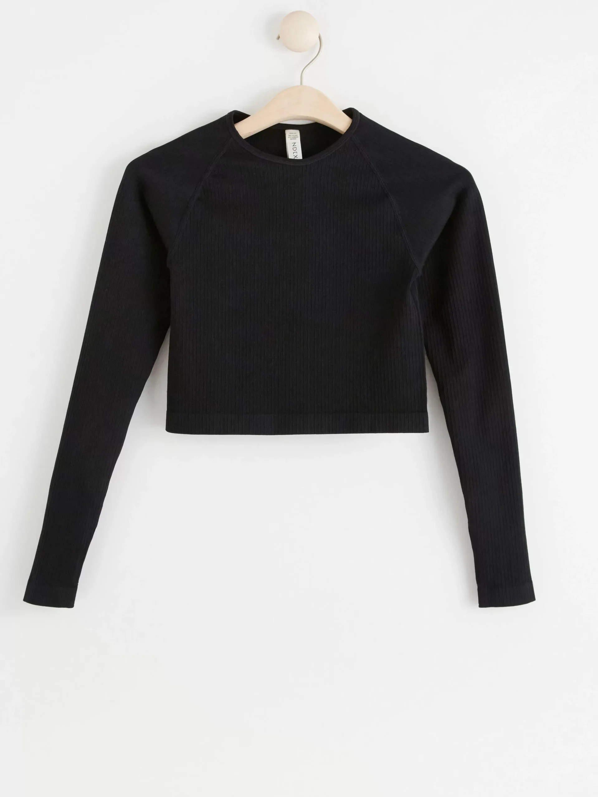 Träningskläder>Lindex Somlos Ribbad Och Croppad Sporttopp Black