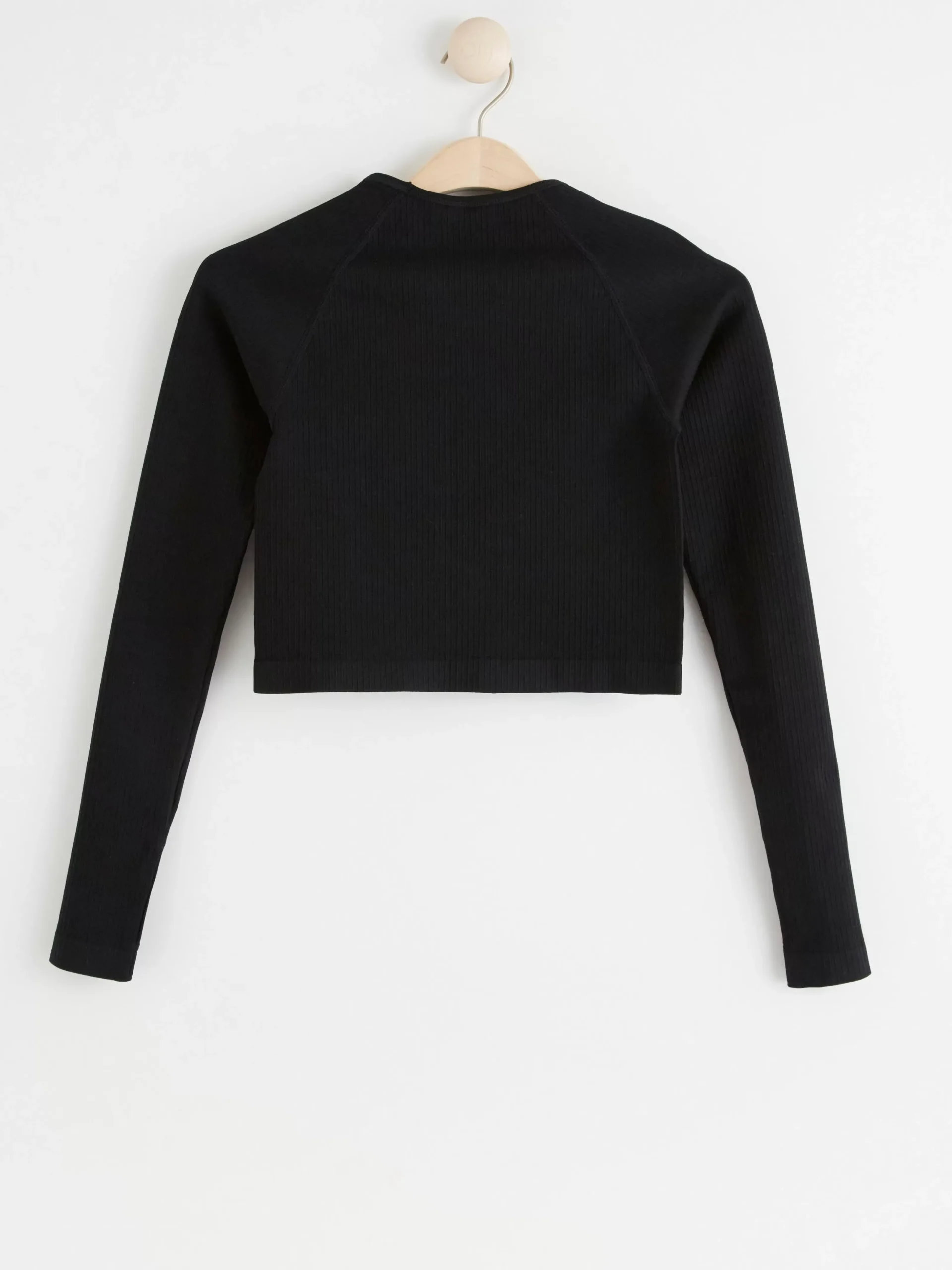Träningskläder>Lindex Somlos Ribbad Och Croppad Sporttopp Black