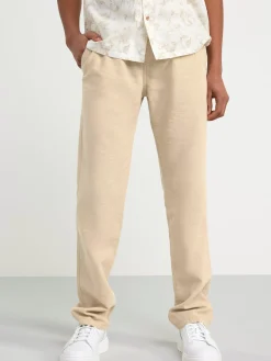 Byxor & Leggings>Lindex Staffan Rak Byxa Med Normalhog Midja I Linneblandning Beige