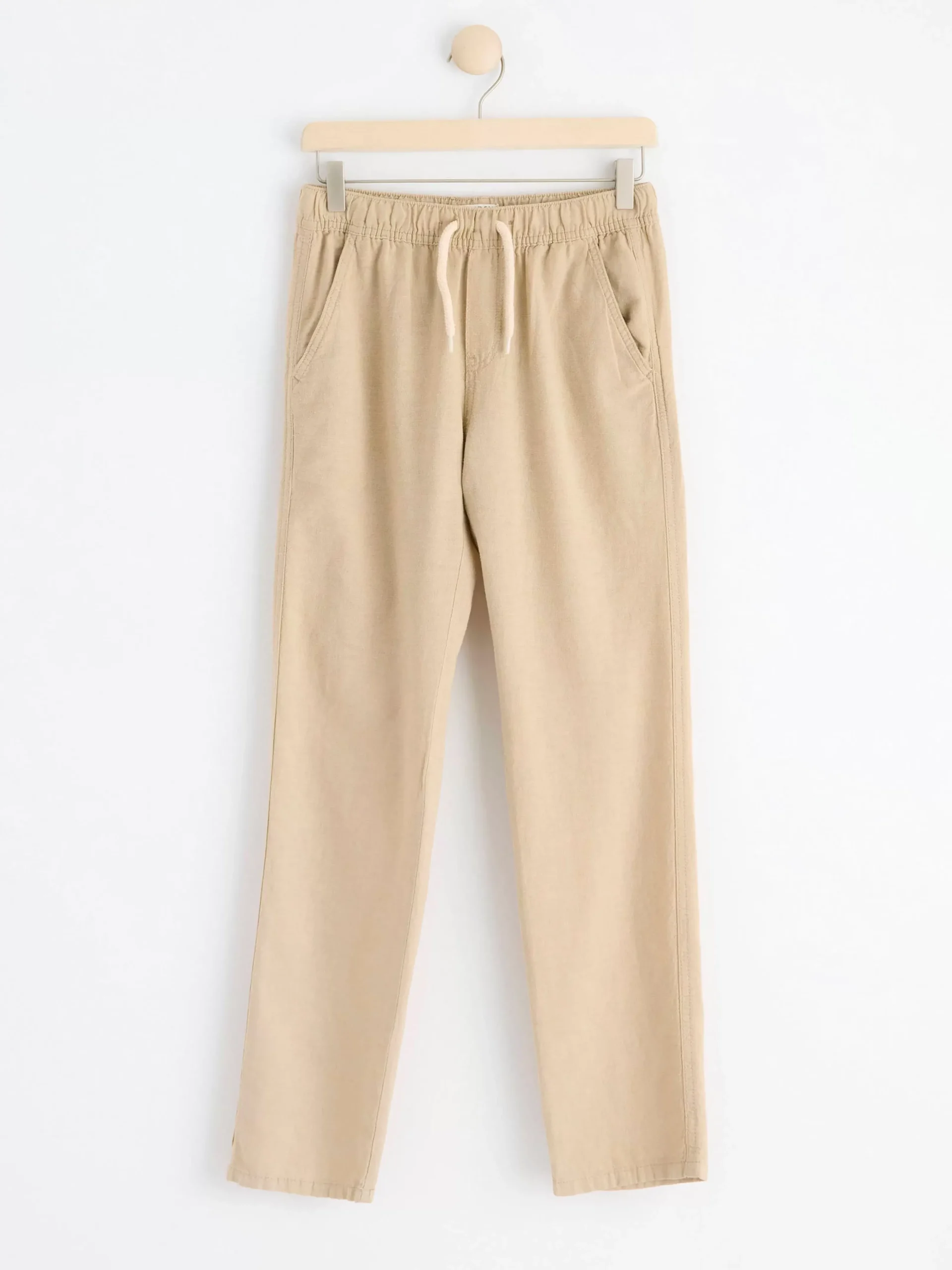 Byxor & Leggings>Lindex Staffan Rak Byxa Med Normalhog Midja I Linneblandning Beige