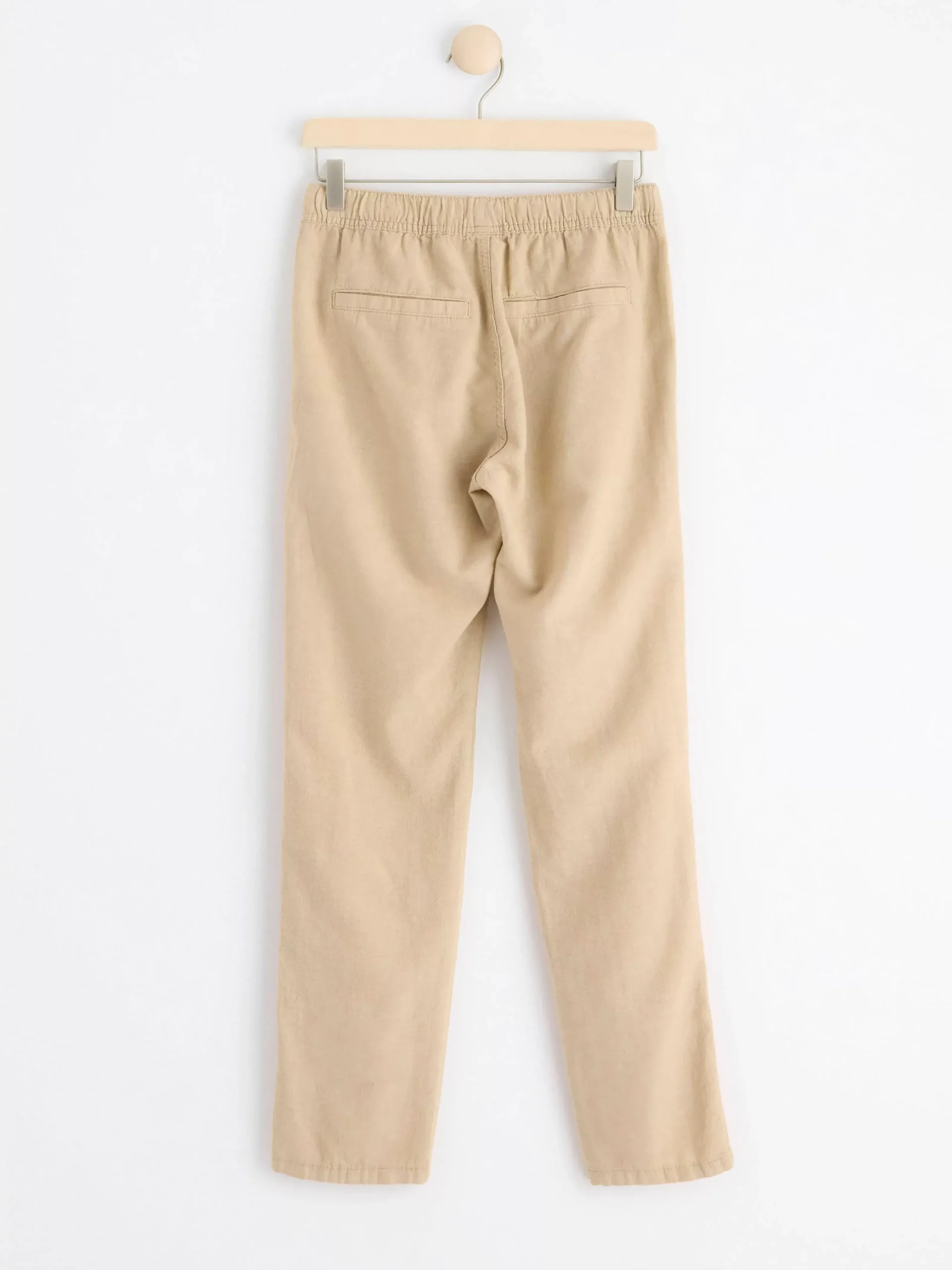 Byxor & Leggings>Lindex Staffan Rak Byxa Med Normalhog Midja I Linneblandning Beige