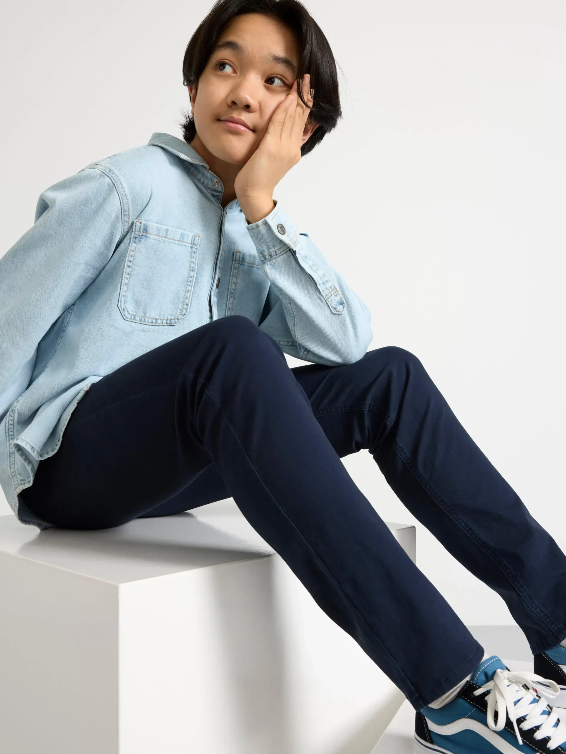 Byxor & Leggings>Lindex Staffan Raka Chinos Med Normalhog Midja Dark Navy