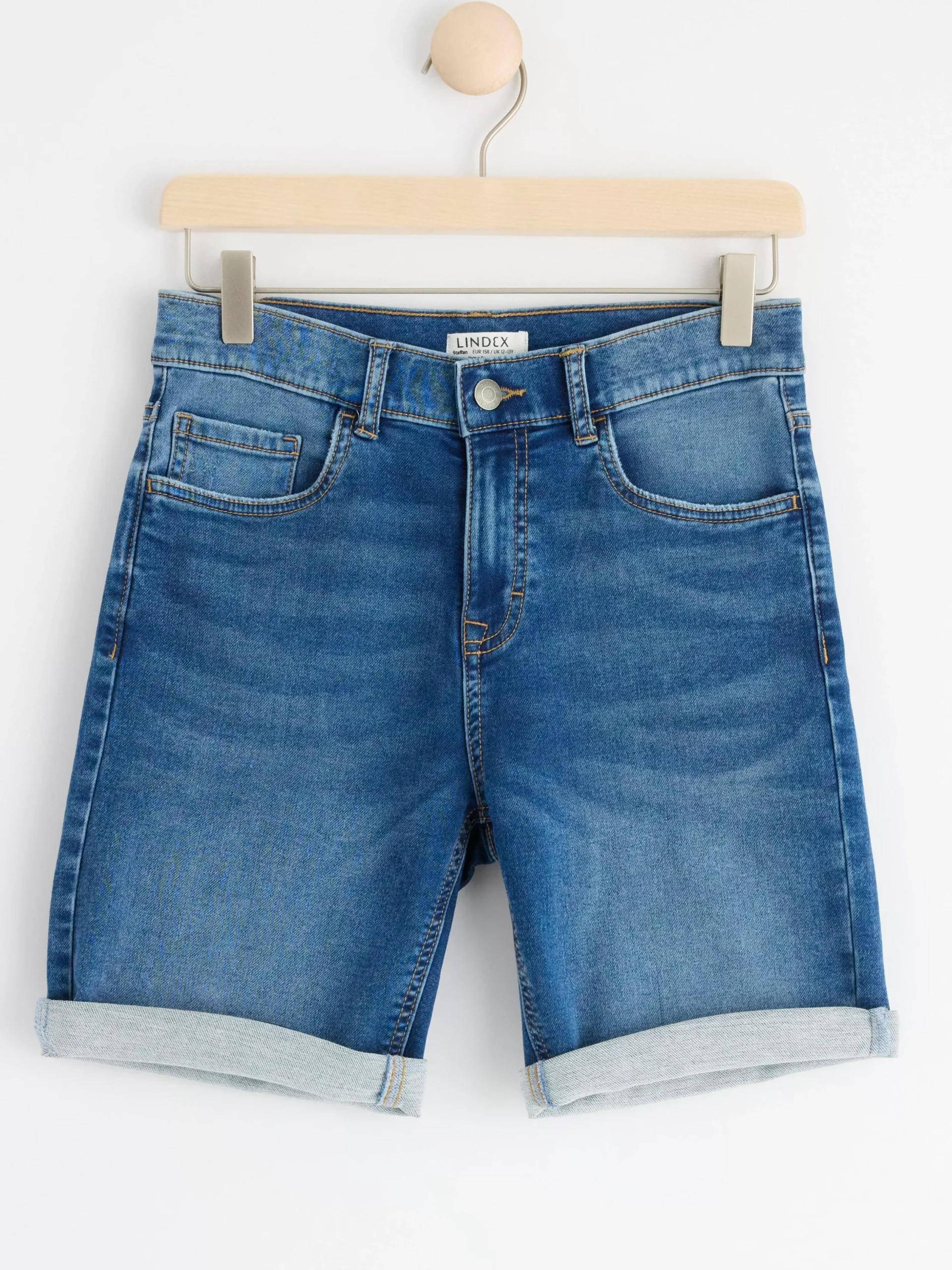 Byxor & Leggings>Lindex Staffan Superstretchiga Shorts Med Rakt Ben Och Normalhog Midja Dark Denim