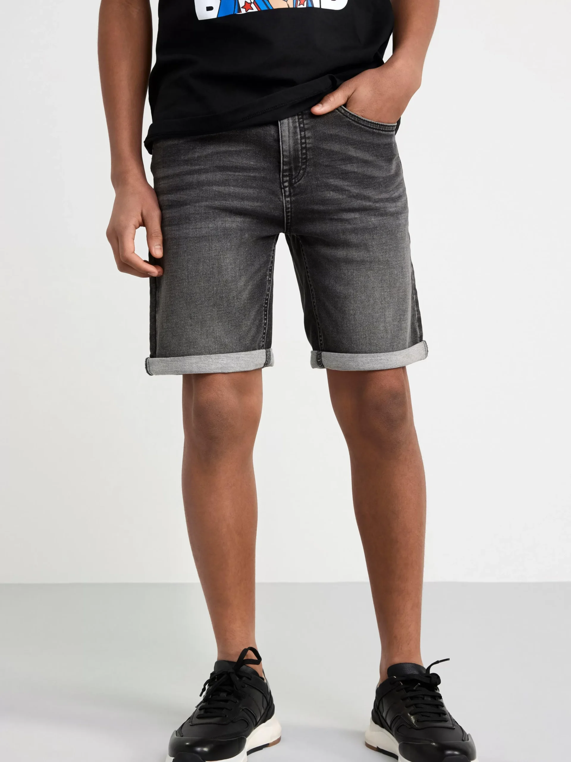 Byxor & Leggings>Lindex Stafffan Superstretchiga Shorts Med Rakt Ben Och Normalhog Midja Black