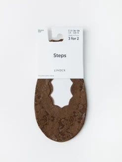 Strumpor>Lindex Steps I Spets Dark Brown