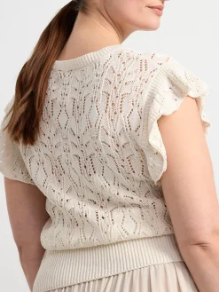 Toppar & T-Shirts>Lindex Stickad Armlos Topp Light White