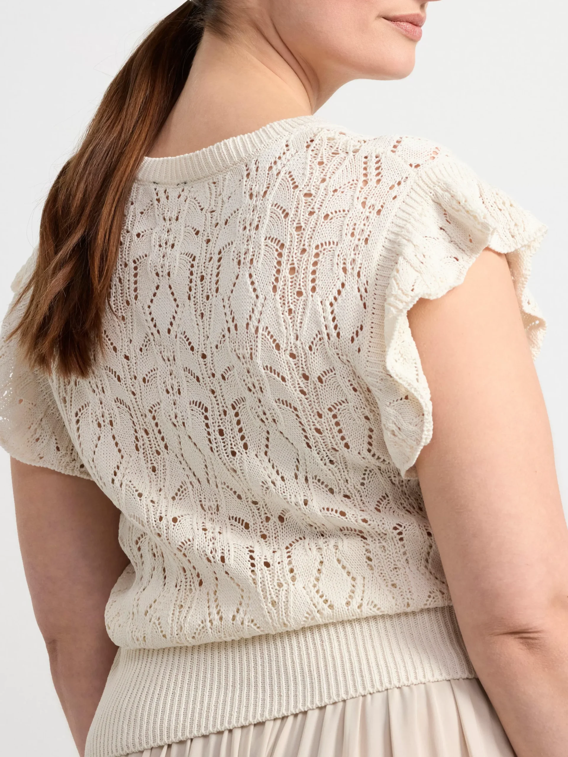 Toppar & T-Shirts>Lindex Stickad Armlos Topp Light White