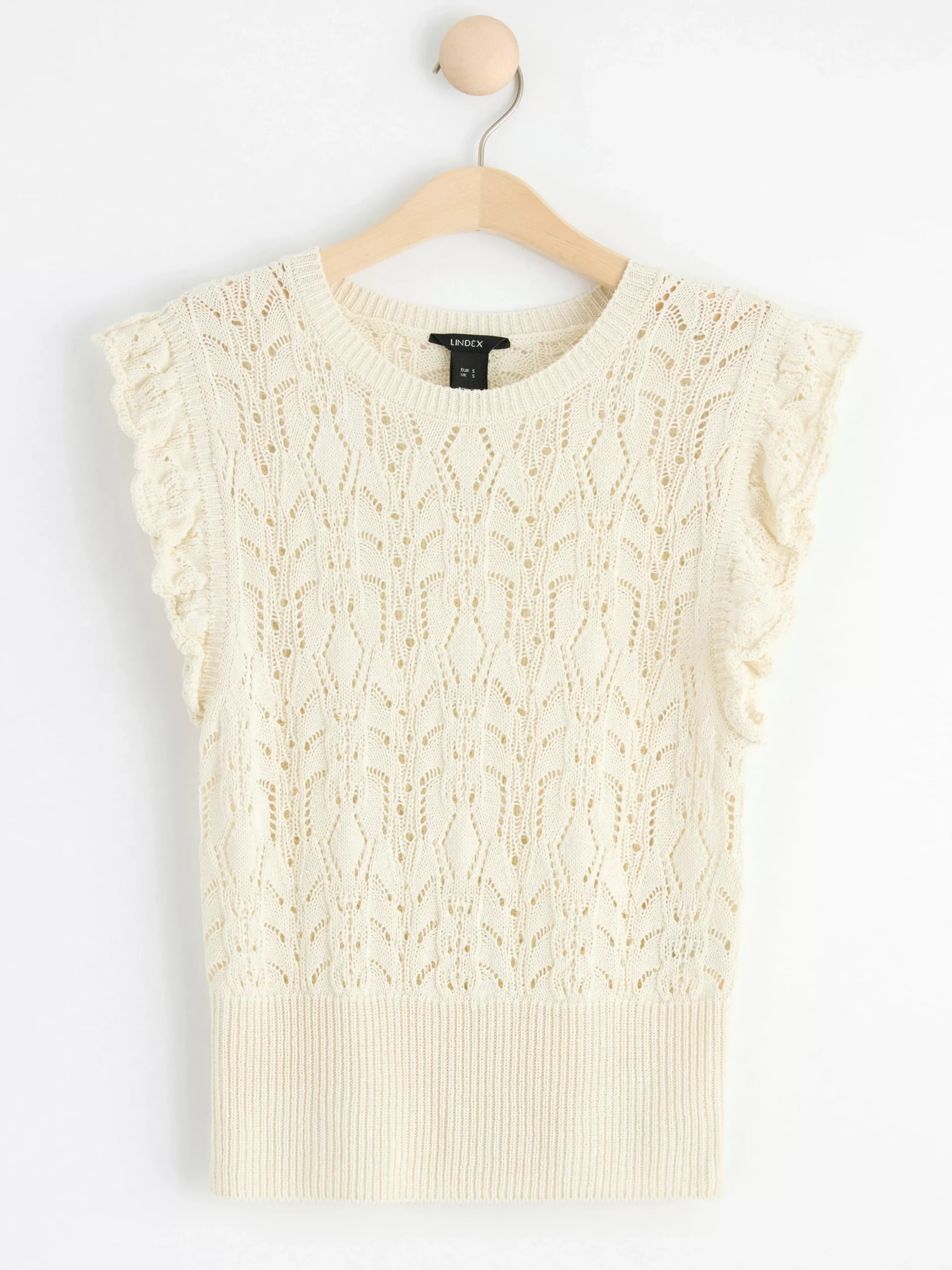 Toppar & T-Shirts>Lindex Stickad Armlos Topp Light White